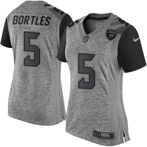 Women's Elite Blake Bortles Nike Jersey Gray - #5 Gridiron NFL Jacksonville Jaguars